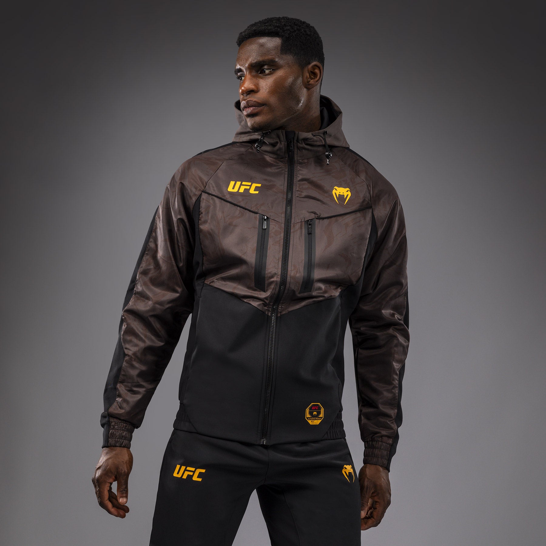 UFC Fusion by Venum Fight Week Men’s Zip Hoodie Earthen Brown