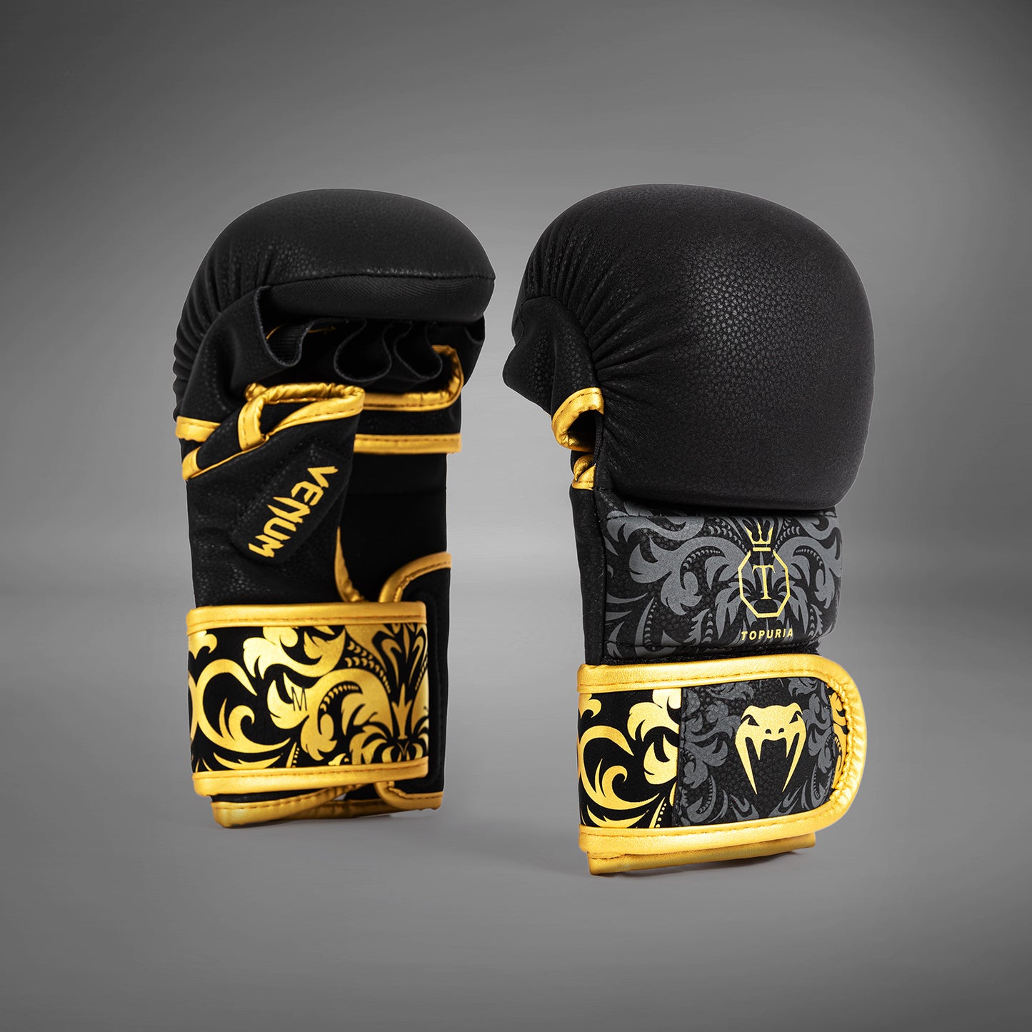 Venum x Topuria Unmatched Edition MMA Sparring Gloves - Black/Gold