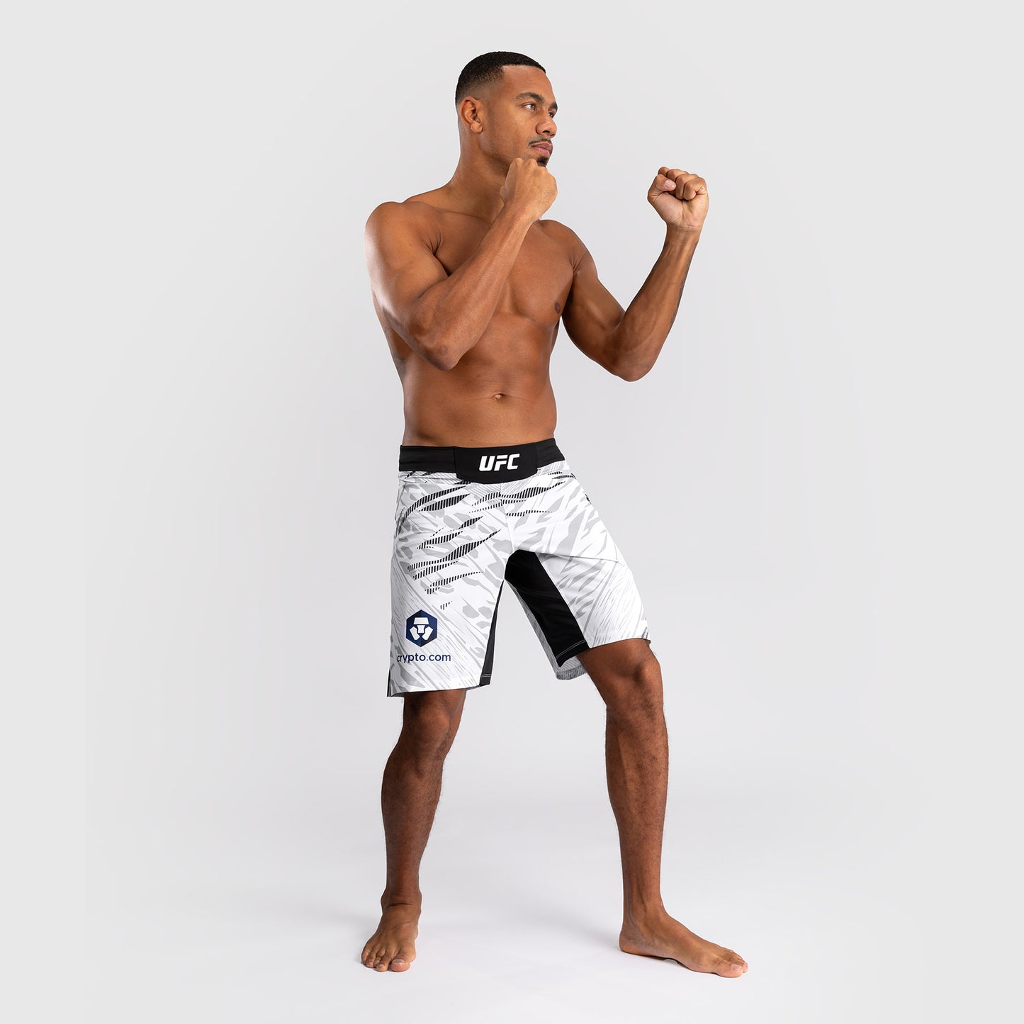UFC Fusion by Venum Personalized Authentic Fight Night Men's Fight Short - Long Fit - White