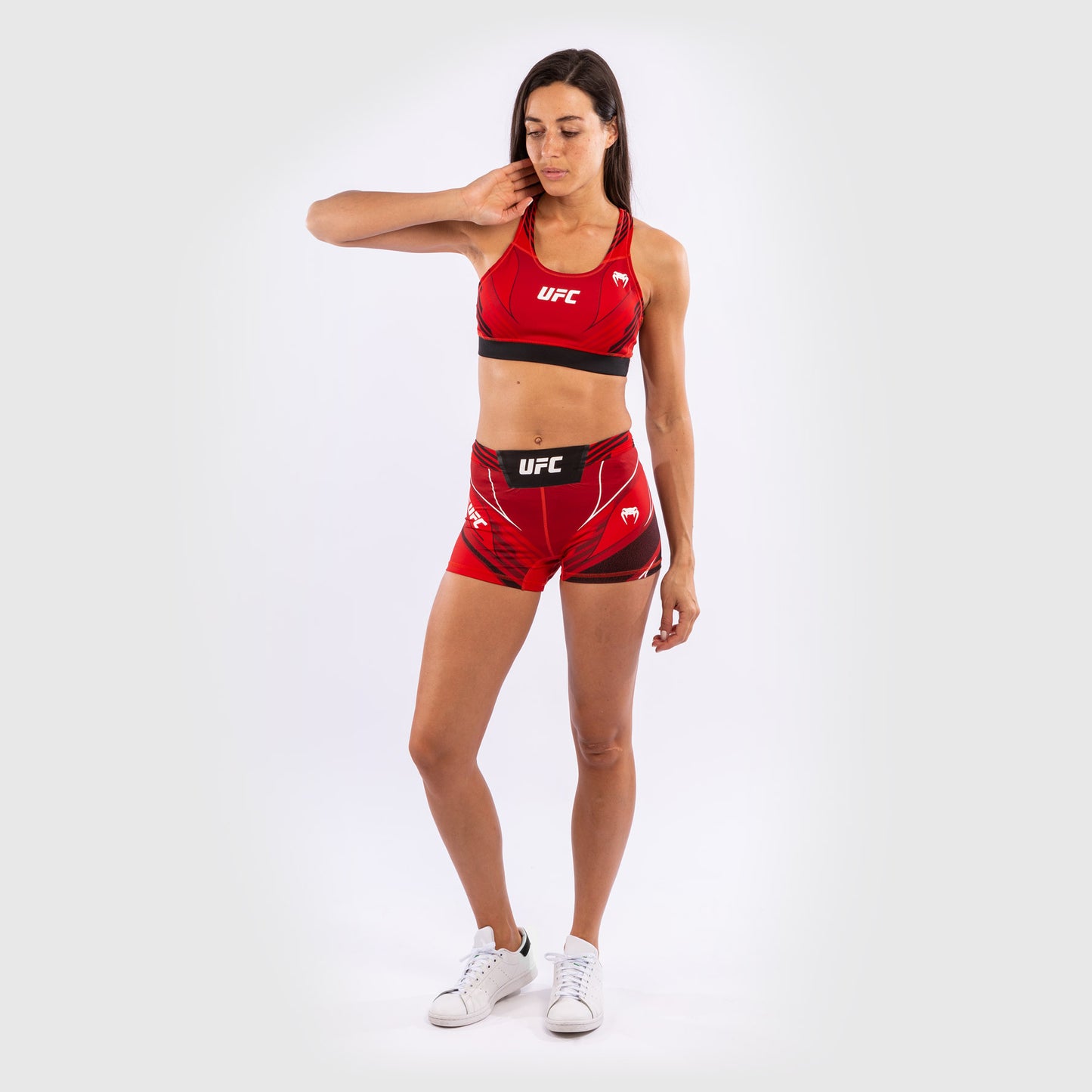 UFC Venum Authentic Fight Night Women's Vale Tudo Shorts - Short Fit - Red