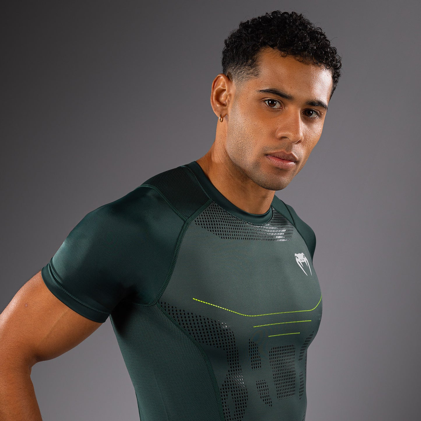 Venum Technical 3.0 Short Sleeve Rashguard - Forest Green