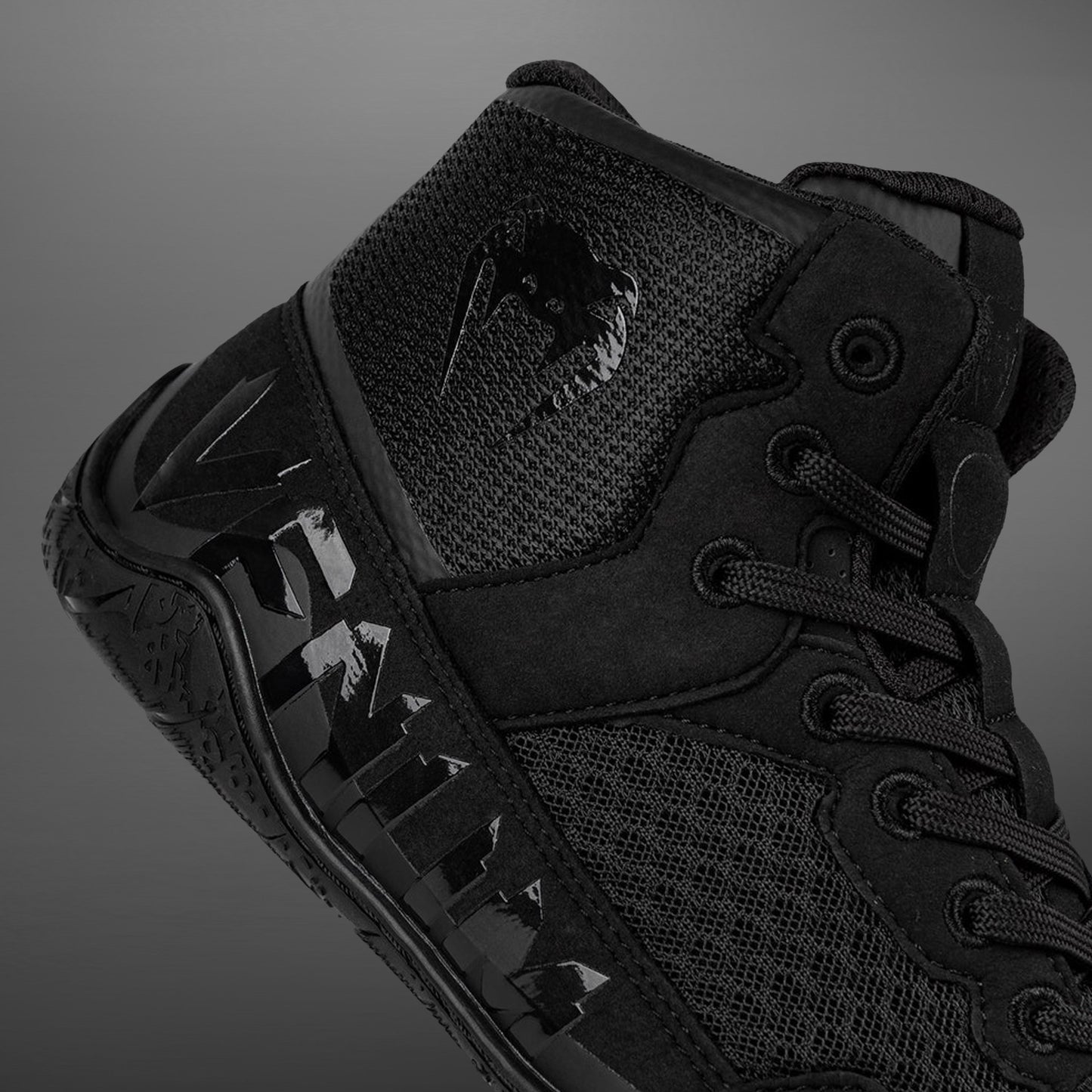 Venum Elite Wrestling Shoes - Black/Black