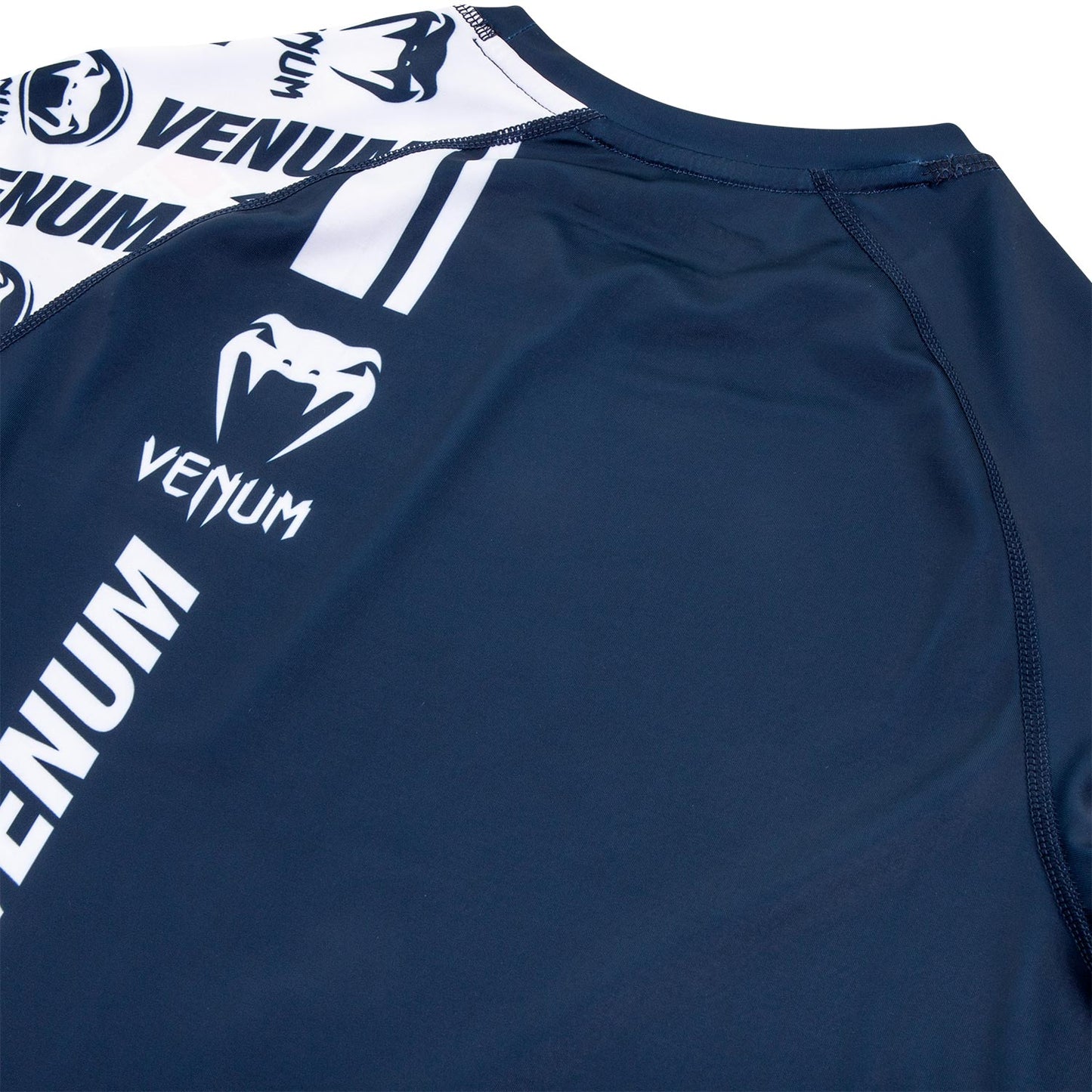 Venum Logos Rashguard - Long Sleeves - Navy Blue/White