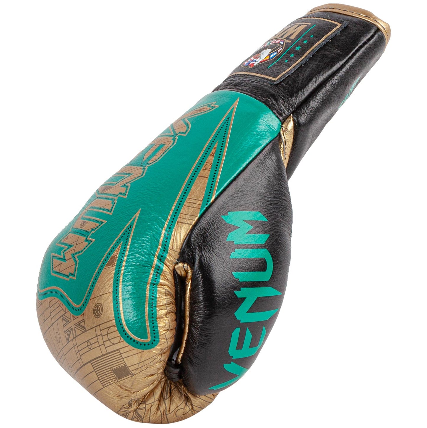 Venum Hammer Pro Boxing Gloves WBC Limited Edition - With Laces - Green Metallic/Gold
