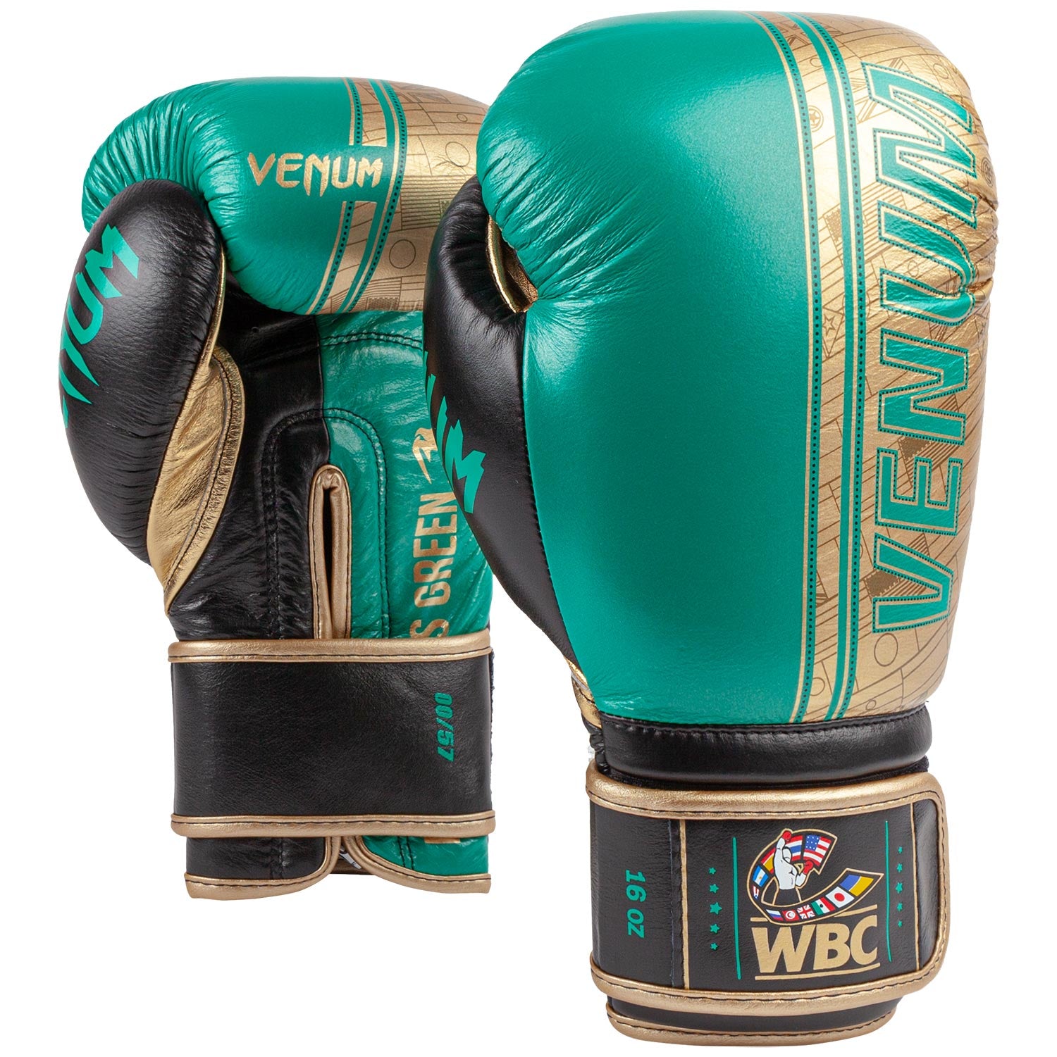 Venum Shield Pro Boxing Gloves WBC Limited Edition Velcro Green Me