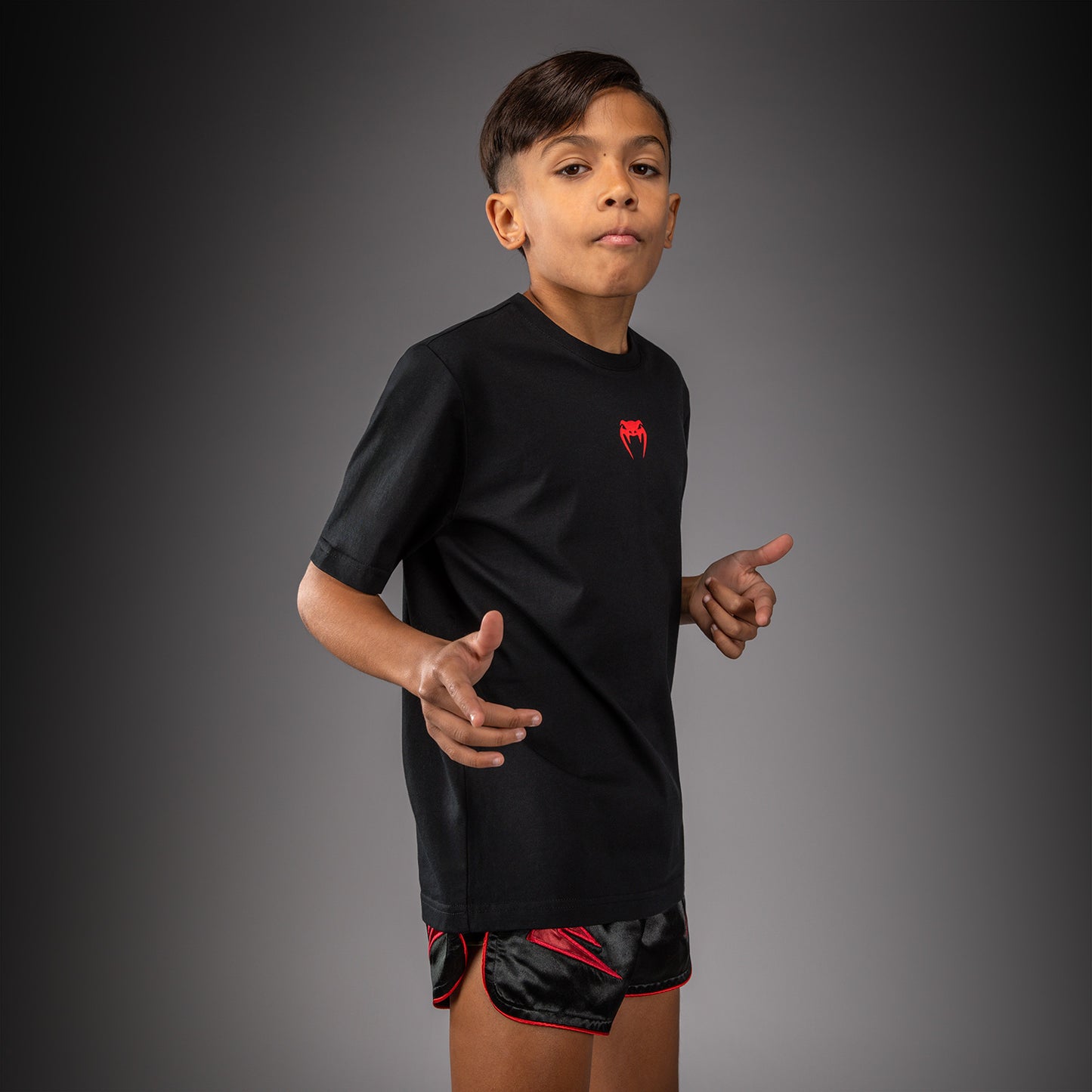 Venum Attack Kids Cotton T-Shirt - Black/Red