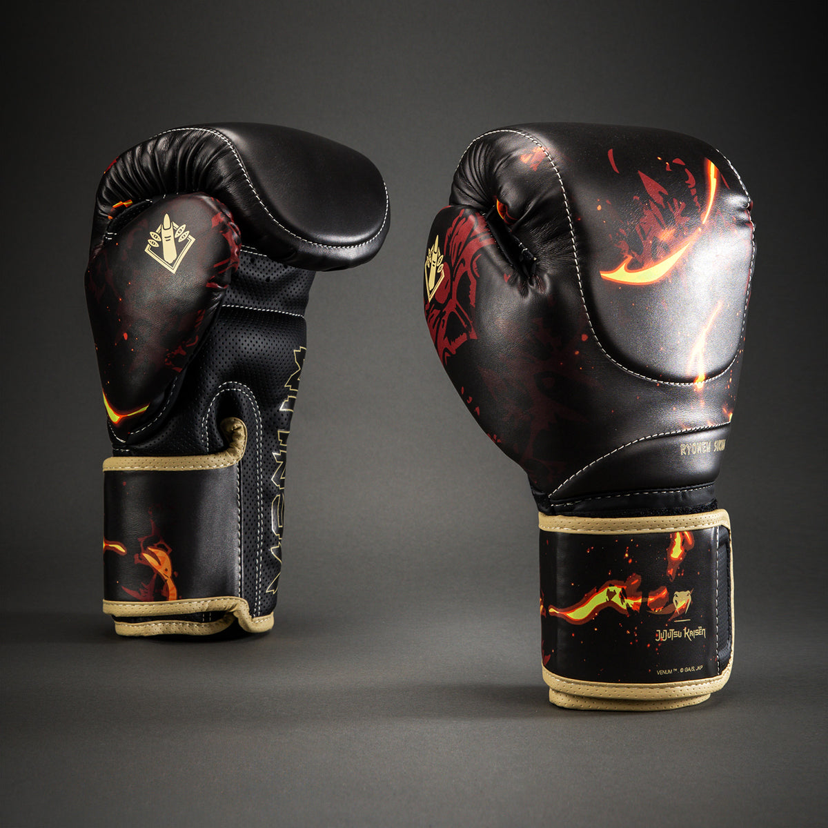 Jujutsu Kaisen x Venum Sukuna Boxing Gloves - Black/Beige