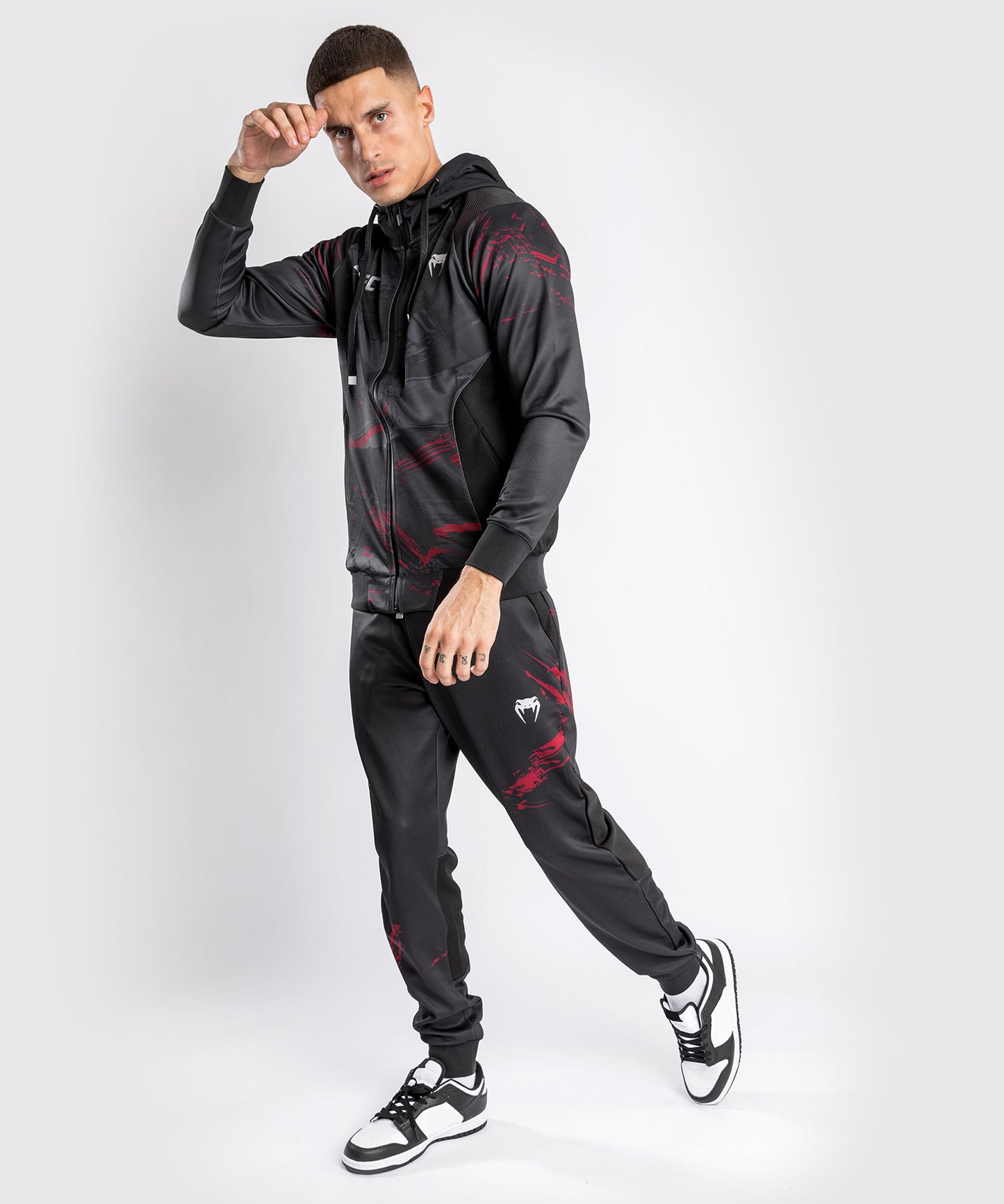 UFC Venum Authentic Fight Week 2.0 Men's Zipped Hoodie - Black/Red