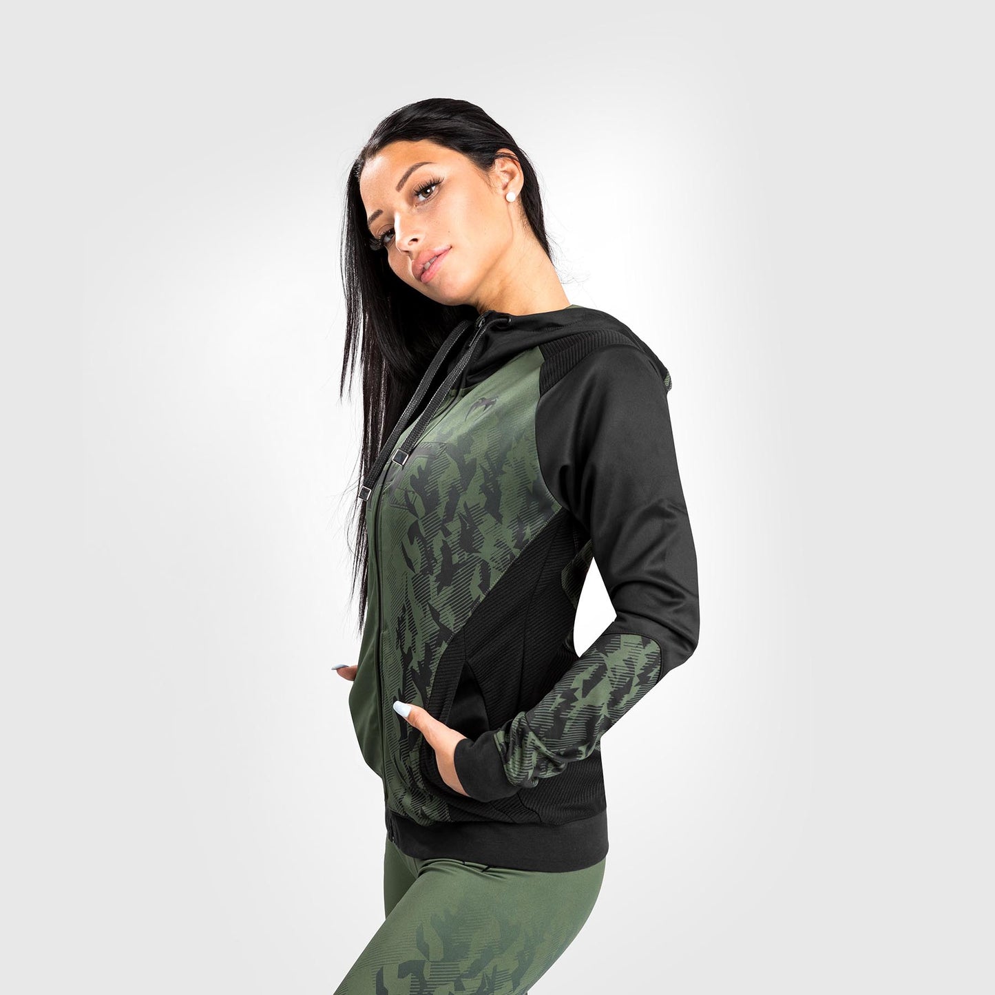 UFC Venum Authentic Fight Week Women's Zip Hoodie - Khaki