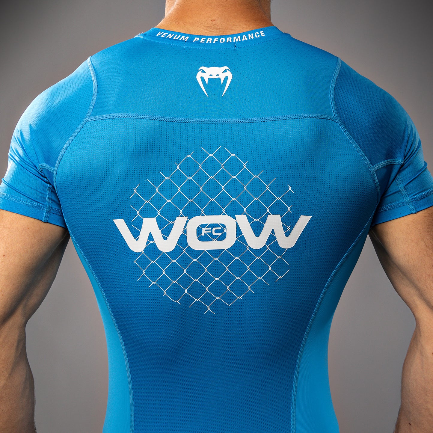 Venum x WOW FC Short Sleeve Rashguard - Pacific Blue