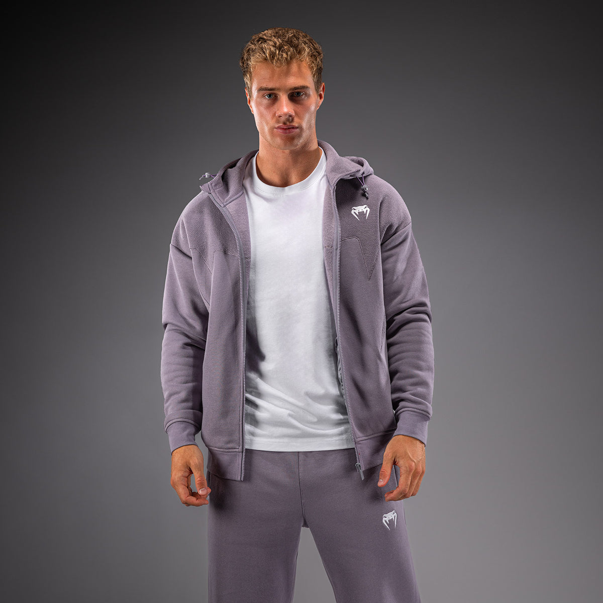 Venum Attack Fleece & Weave Track Jacket - Lavender Grey