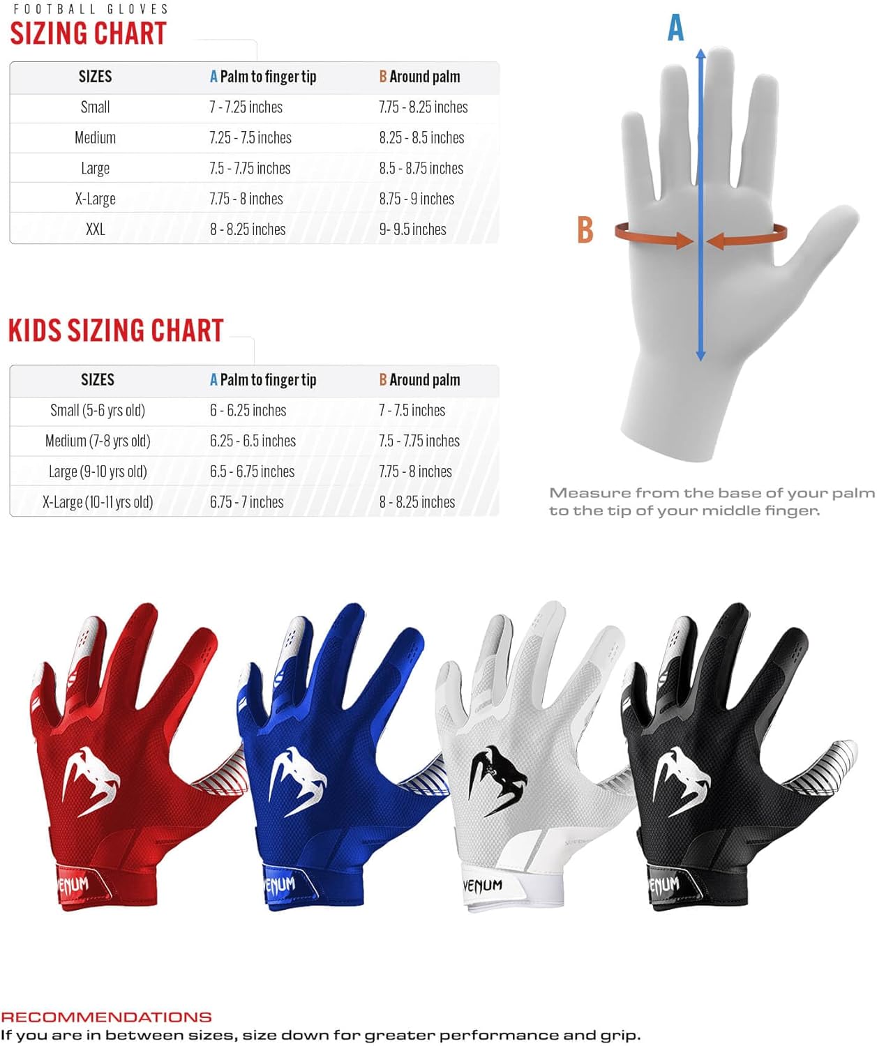Venum Elite Football Gloves - Red/Silver