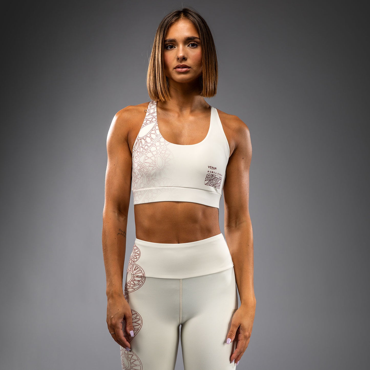 Venum Serpenti Women’s Sports Bra - Ivory/Burgundy