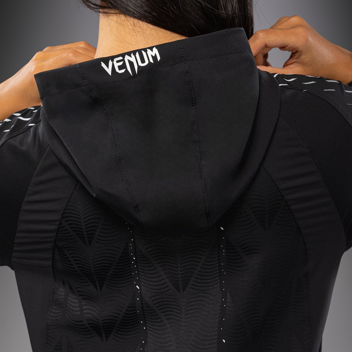 Women's UFC Zenith by Venum Black Authentic Fight Night Walkout Hoodie Personalized