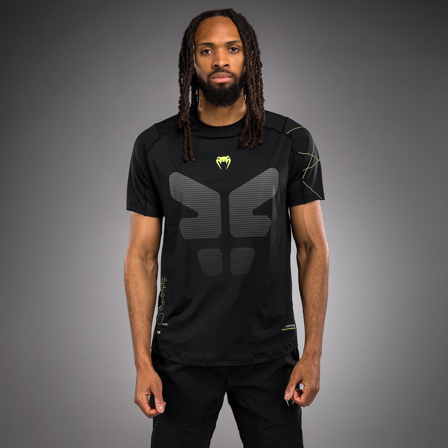 Venum Training Camp 4.0 Dry Tech T-shirt - Black/Neon Green