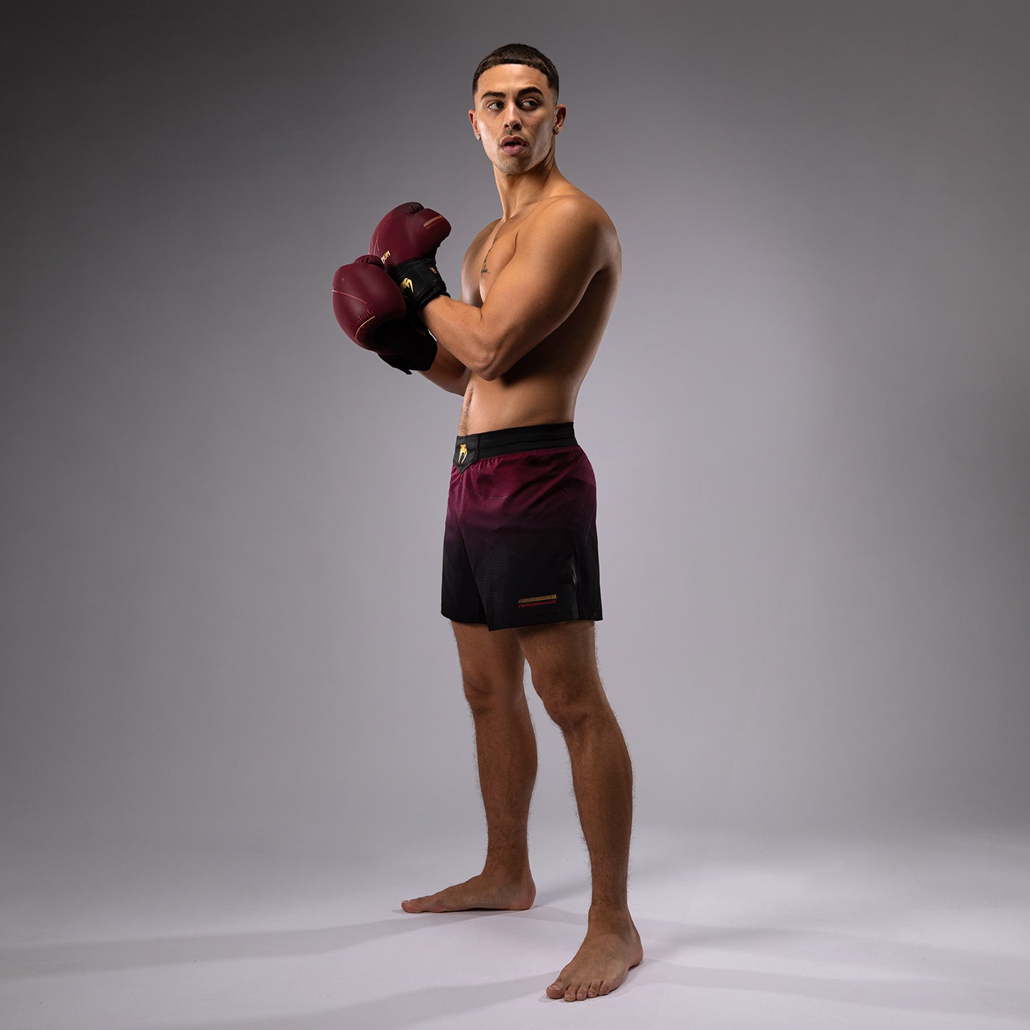 Venum Tactical XT Fight short - Black/Burgundy/Gold