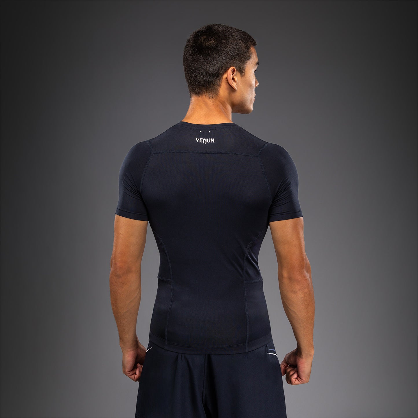 Venum G-Core Short Sleeve Rashguard - Navy Blue/White
