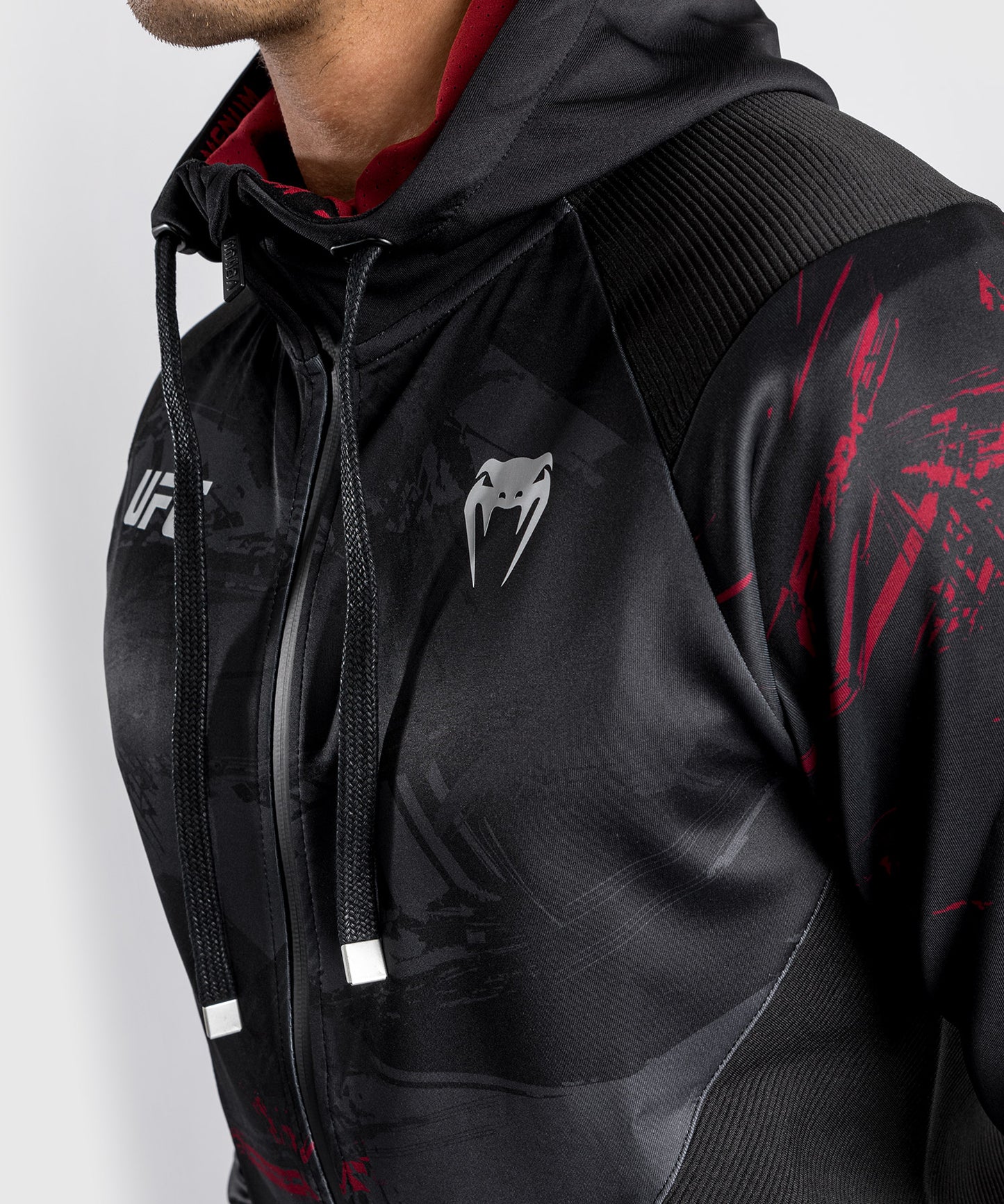 UFC Venum Authentic Fight Week 2.0 Men's Zipped Hoodie - Black/Red