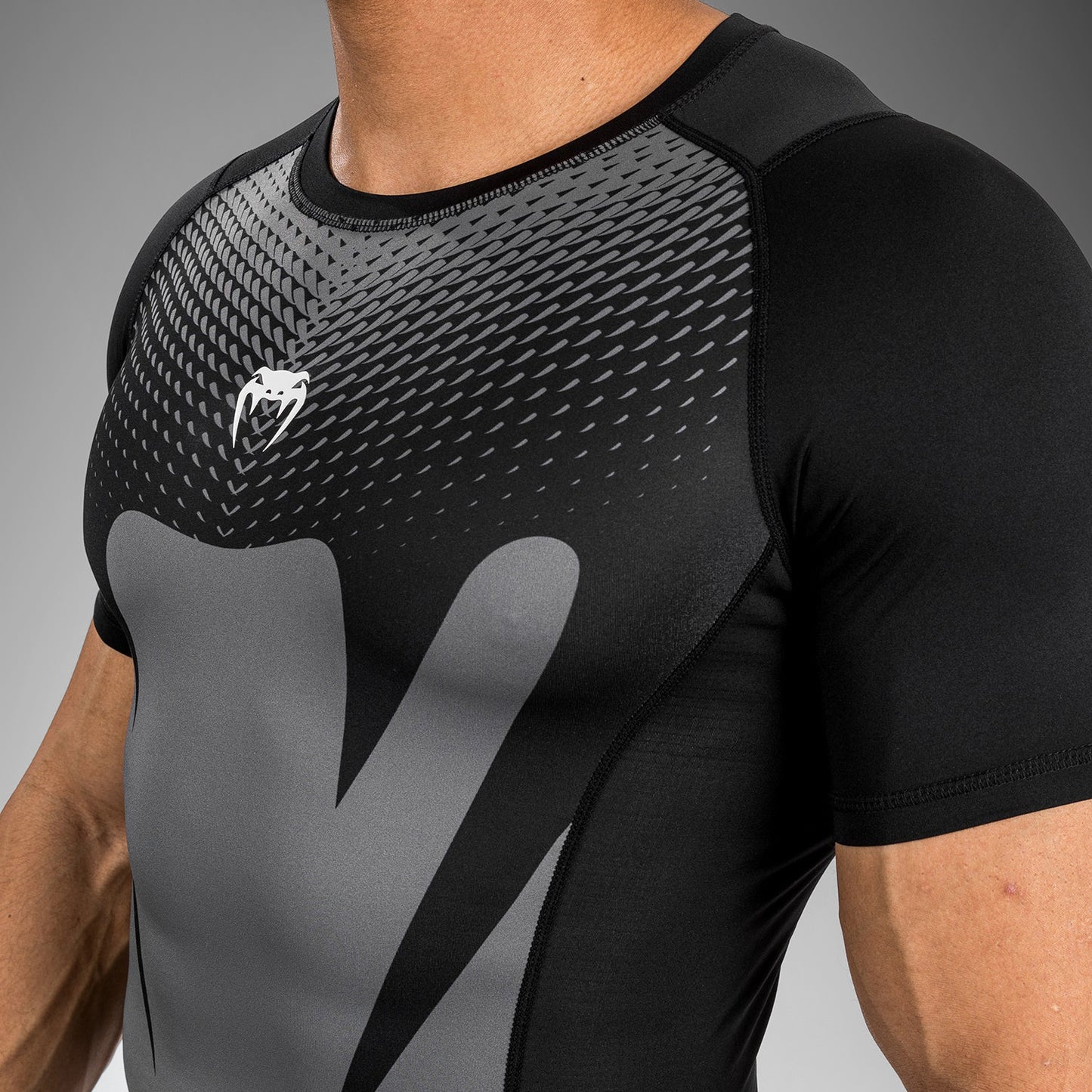 Venum Attack Men's Short Sleeve Rashguard - Black/Grey