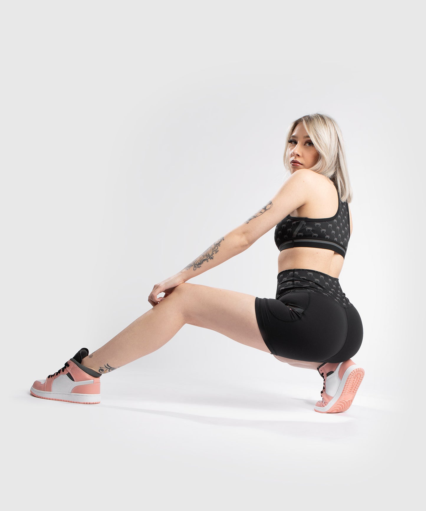 Venum Monogram Compression Shorts - For Women - Black/Pink Gold