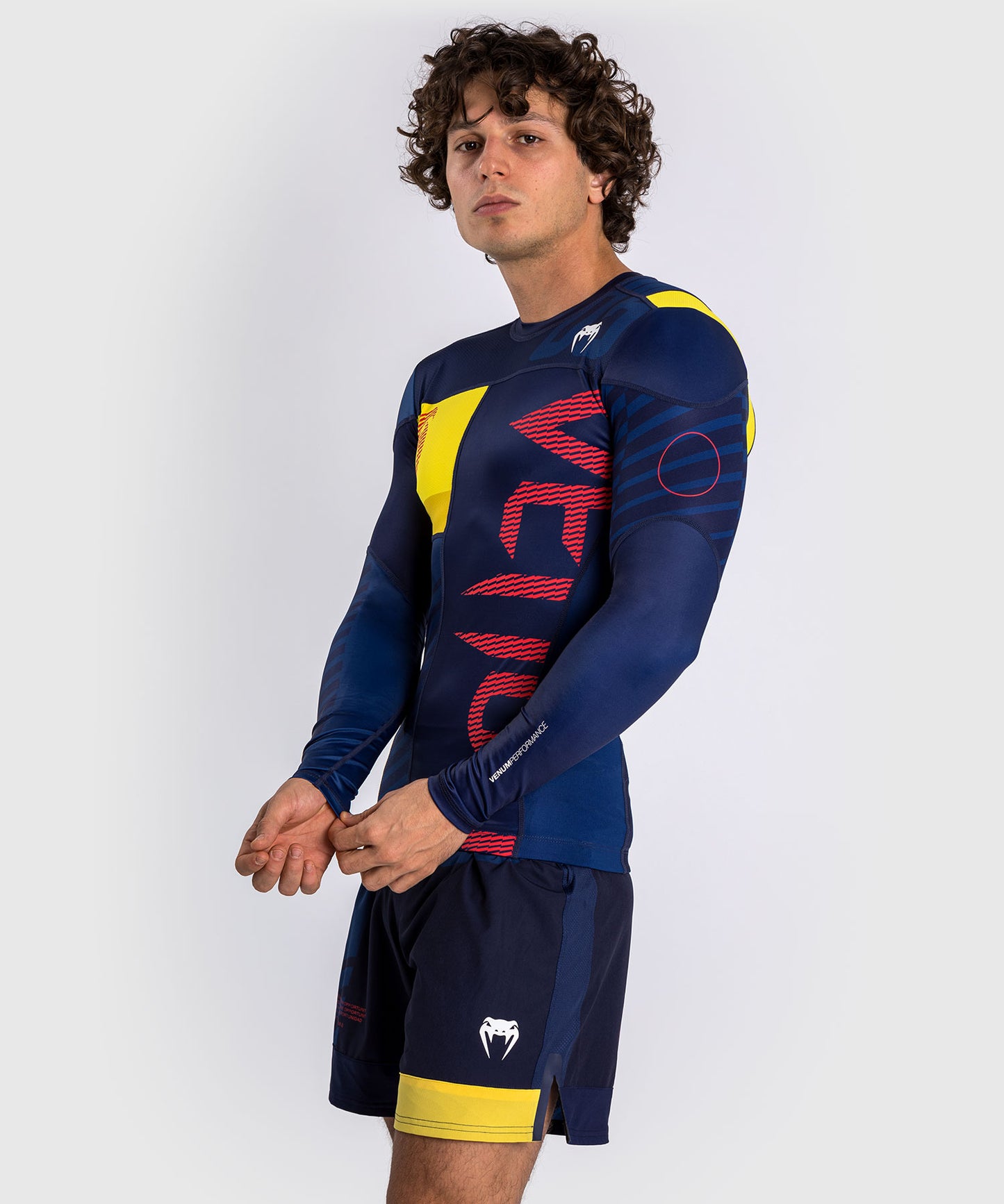 Venum Sport 05 Rashguard Long Sleeves - Blue/Yellow