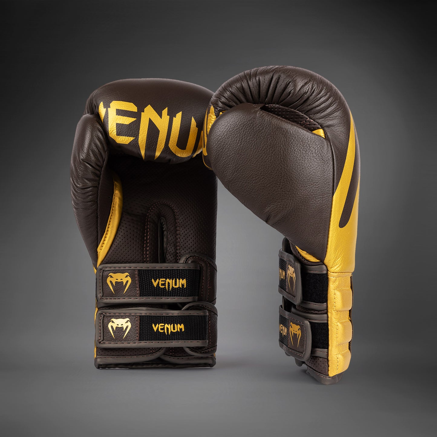 Venum Reverso Boxing Gloves - Chocolate / Gold