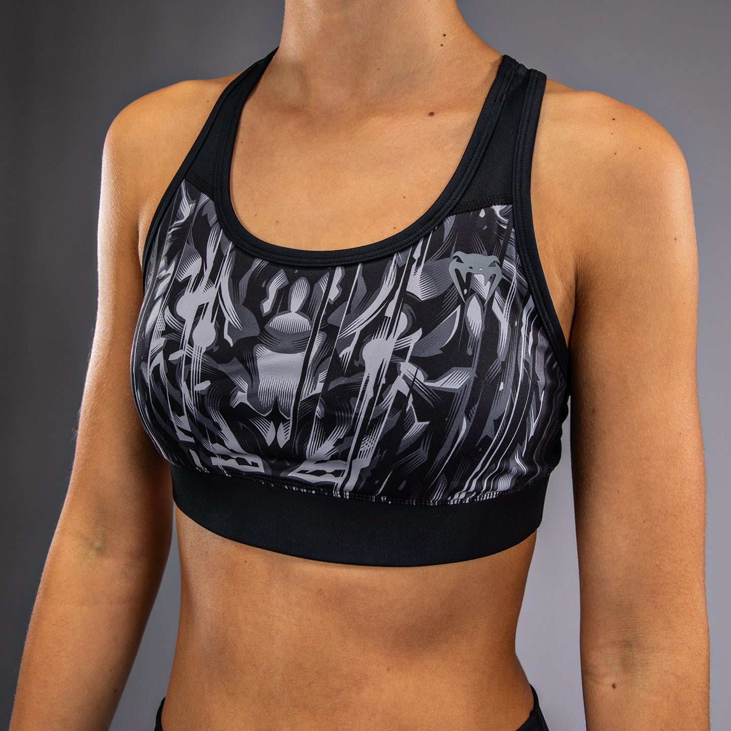 Venum Tiger Women's Sports Bra - Black/Silver