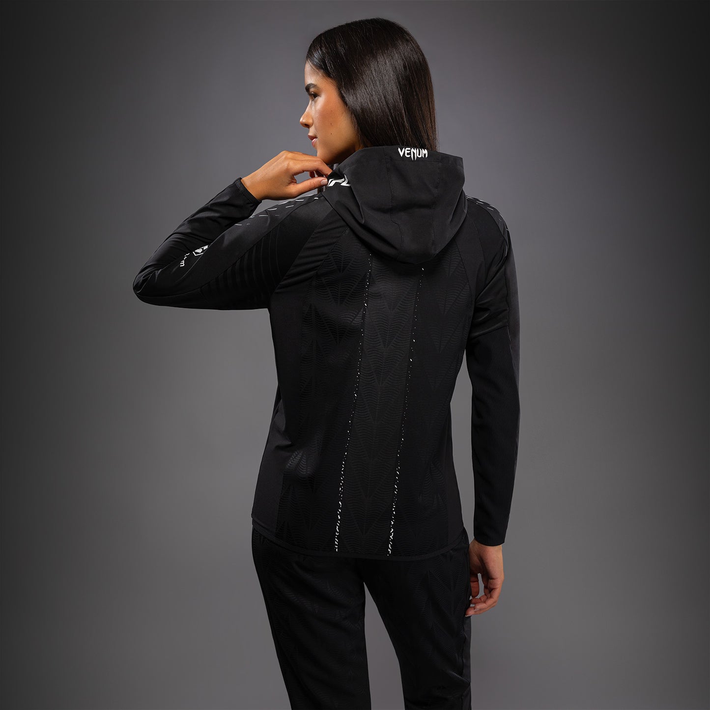 Women's UFC Zenith by Venum Black Authentic Fight Night Walkout Hoodie Personalized