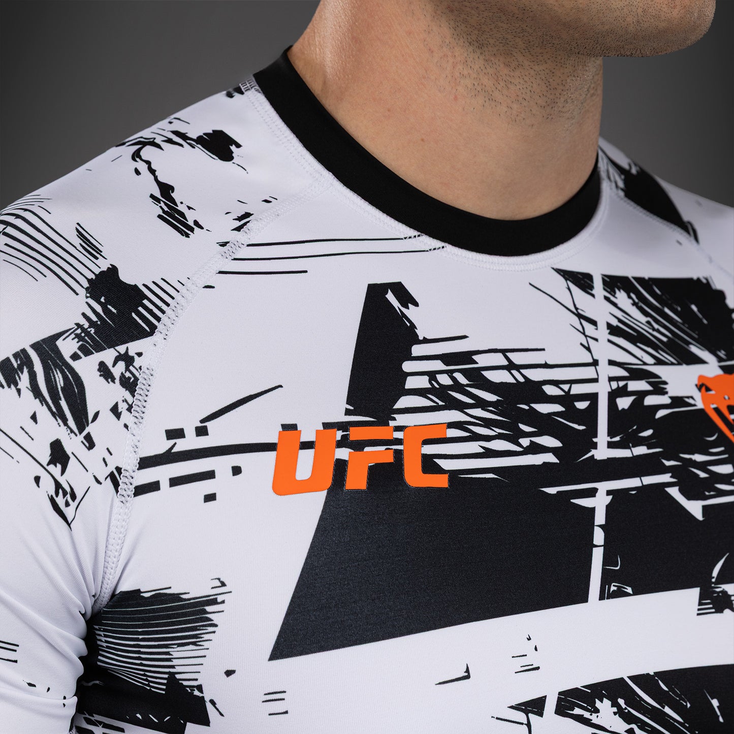 Men's UFC Zenith by Venum White Authentic Fight Week Performance Short Sleeve Rashguard