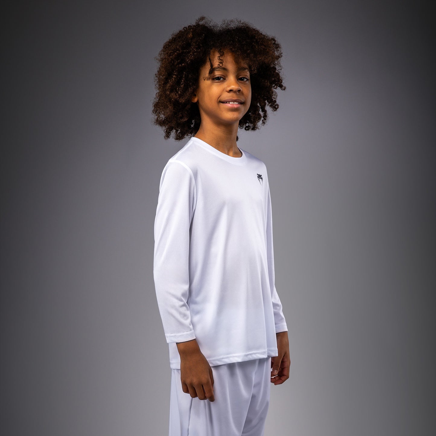 Venum Lineup Youth Performance Long Sleeve T-Shirt - White/Black