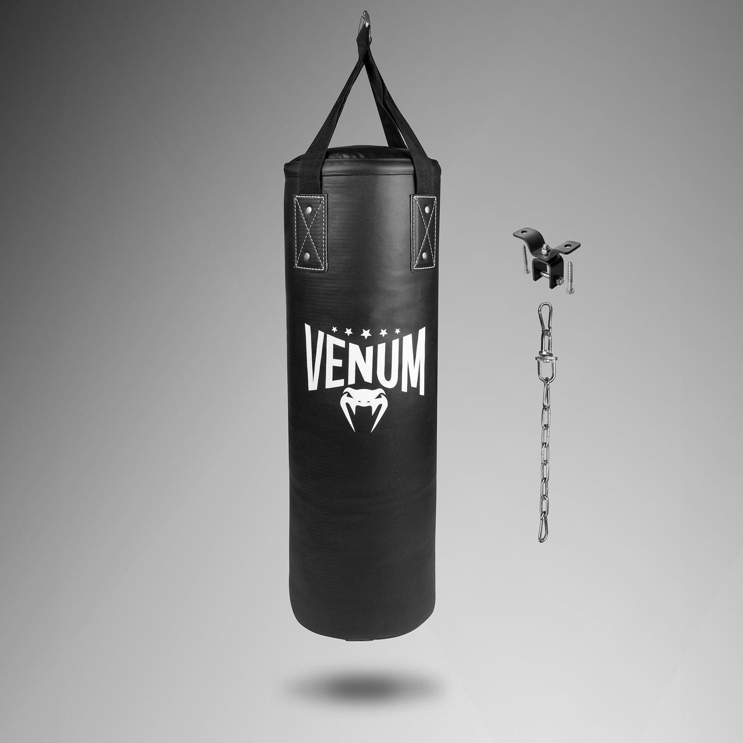 Venum Origins Punching Bag - Black/White (ceiling mount included)