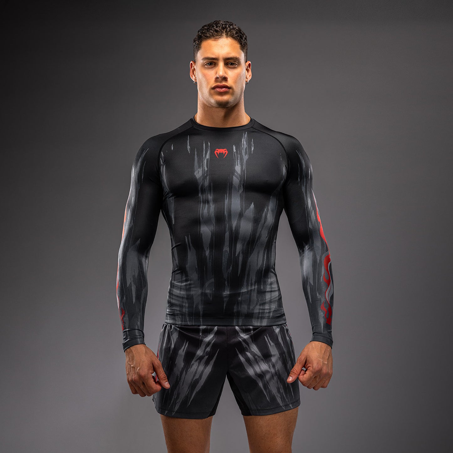 Venum Demon Long Sleeve Rashguard - Black/Grey