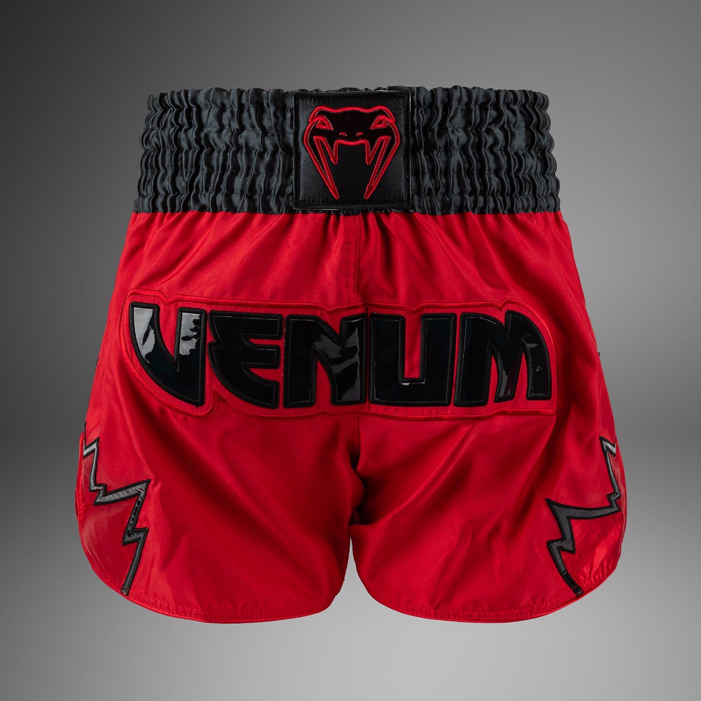 Venum Inferno Muay Thai Shorts - Red/Charcol Grey/Black