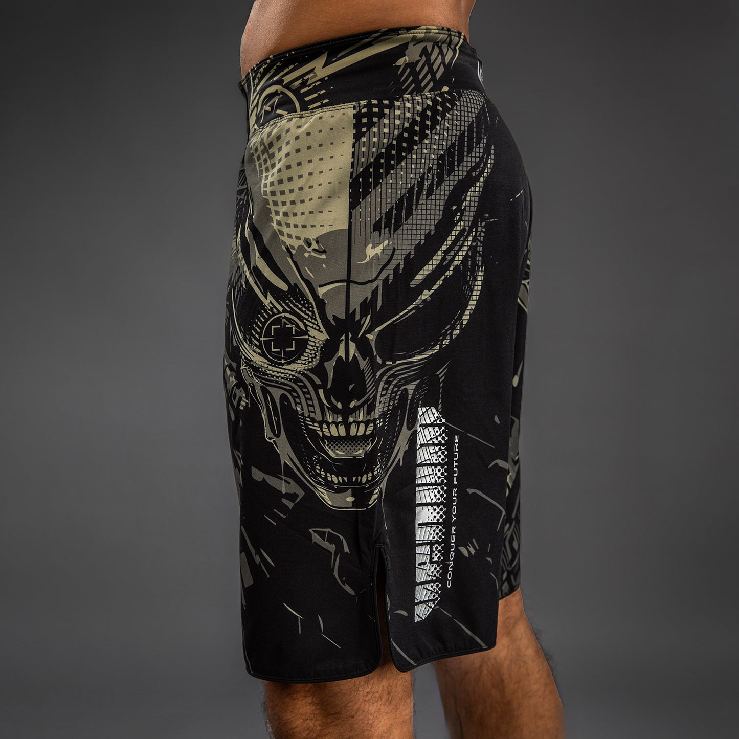 Venum Invader Fight Shorts - Black/Sand