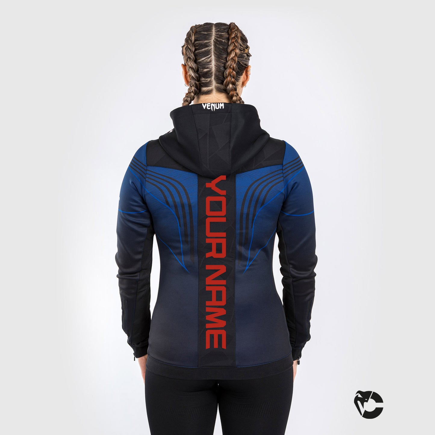 UFC Venum Personalized Authentic Fight Night 2.0 Kit by Venum Women's Walkout Hoodie - Midnight Edition