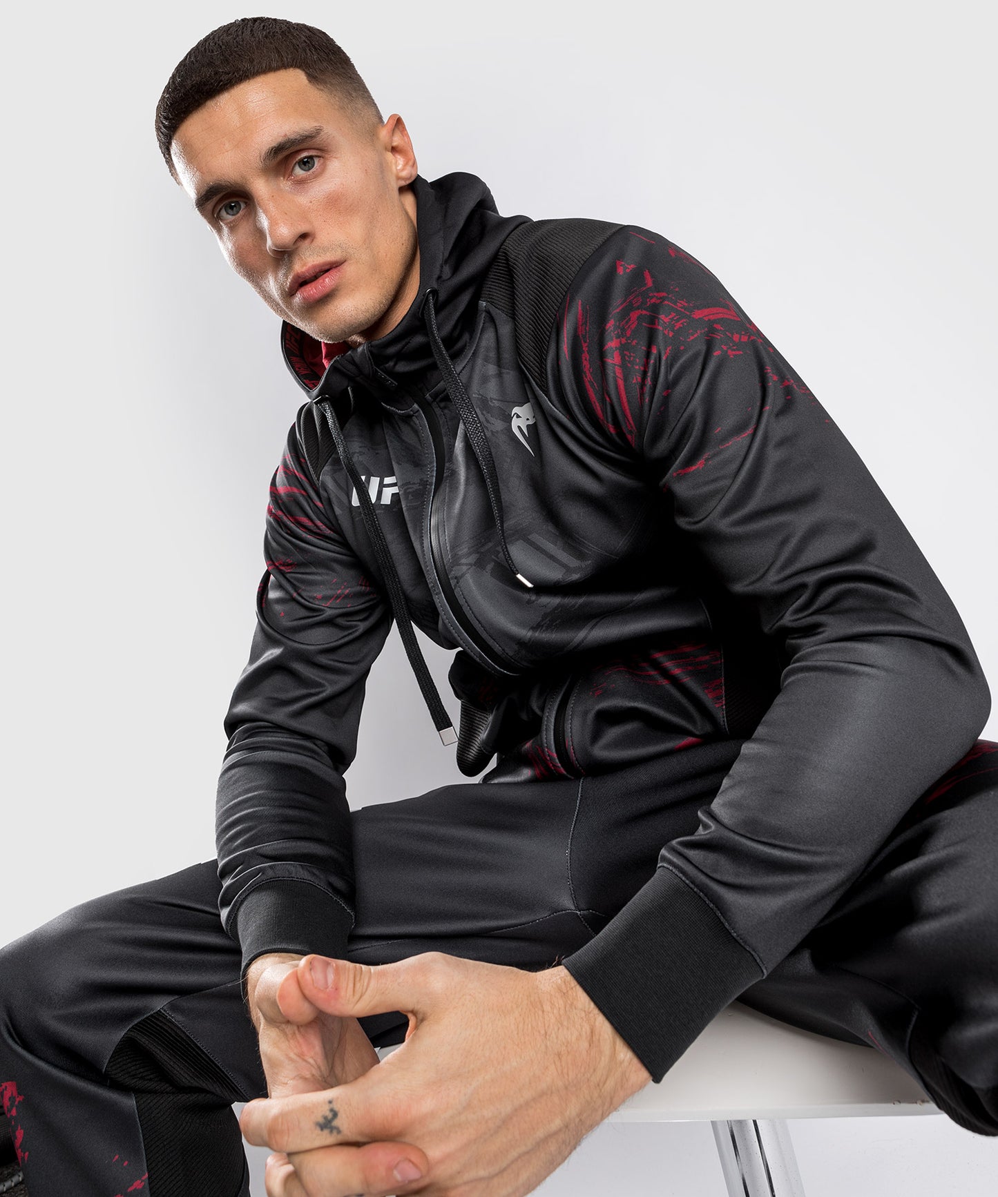 UFC Venum Authentic Fight Week 2.0 Men's Zipped Hoodie - Black/Red