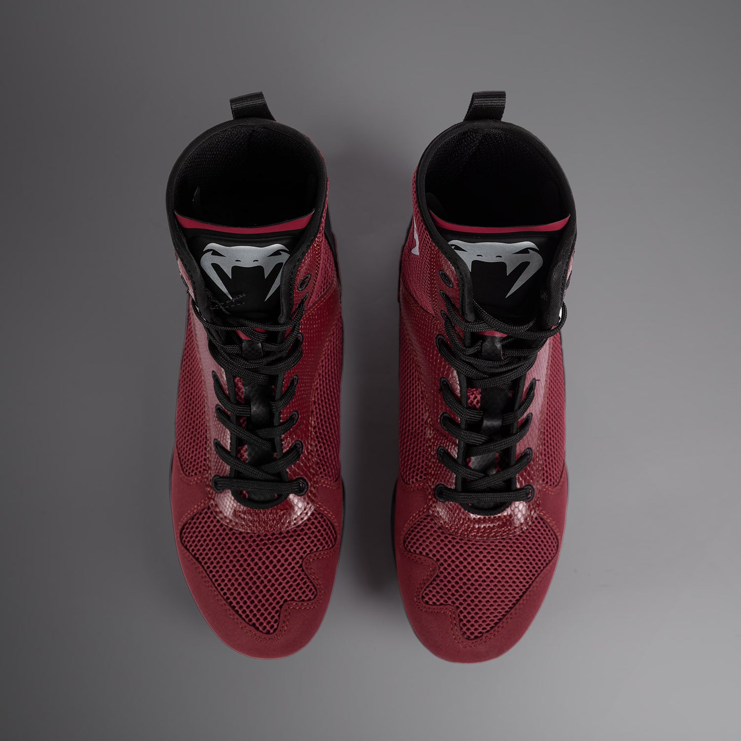 Venum Elite Boxing Shoes - Burgundy / Silver