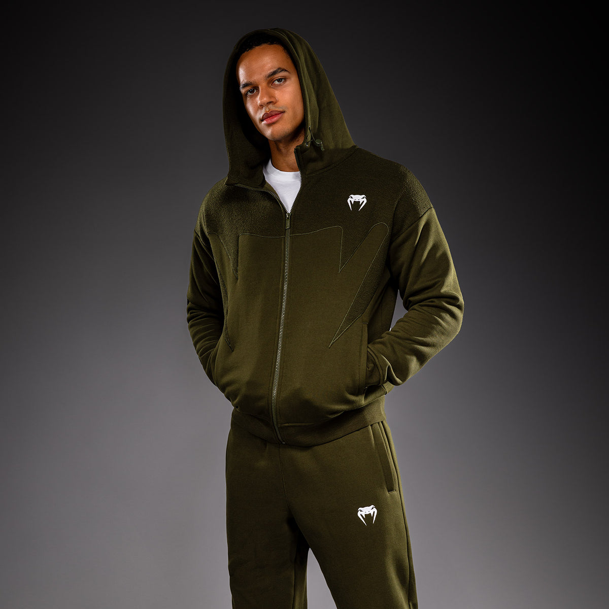 Venum Attack Fleece & Weave Track Jacket - Khaki