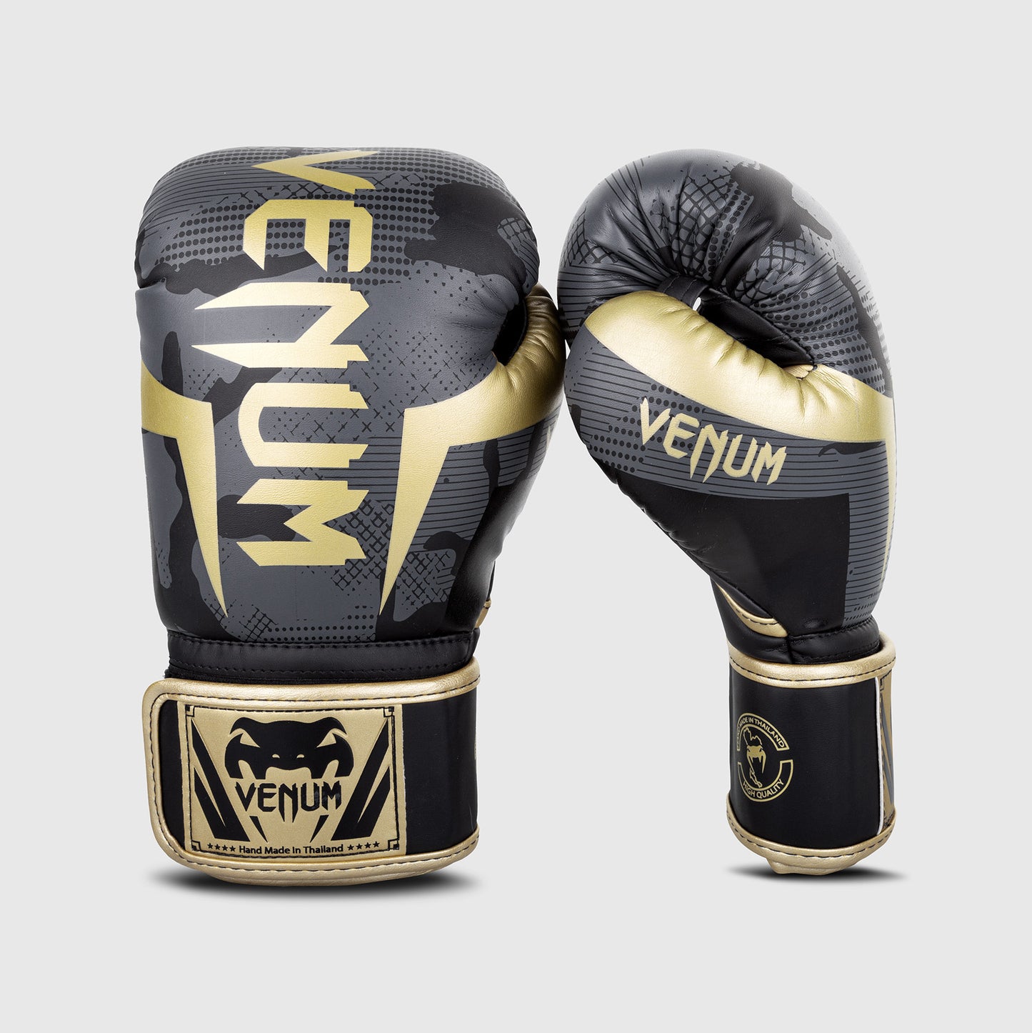 Venum Elite Boxing Gloves - Camo/Gold