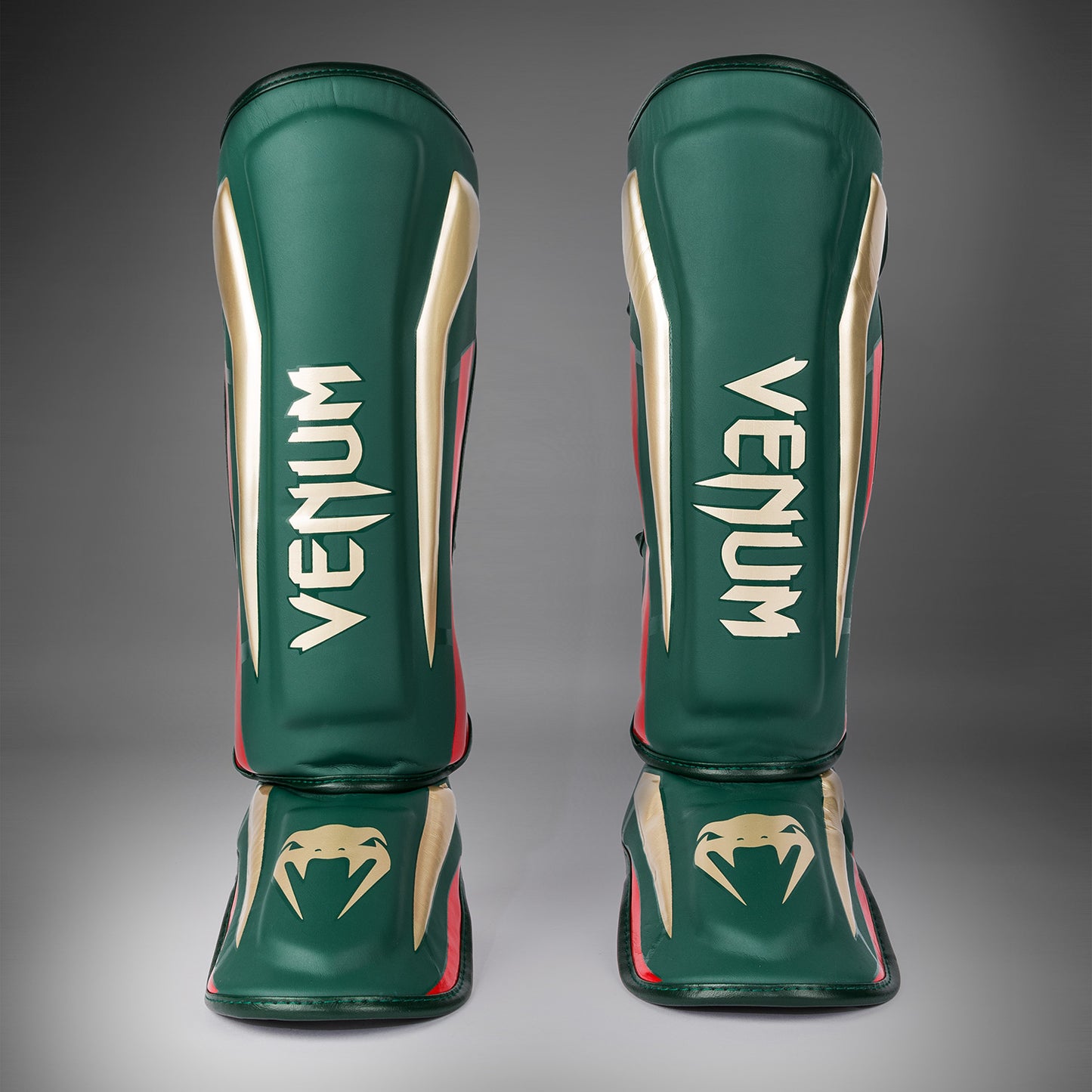 Venum Elite Shin Guards - Green - Special Edition