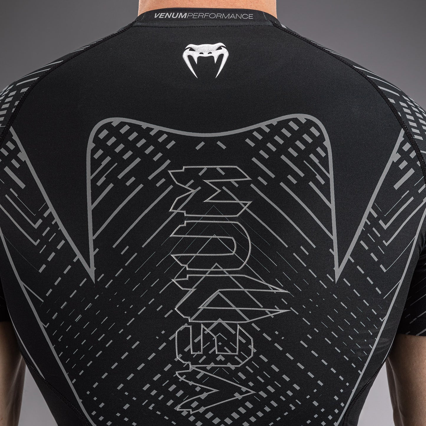 Venum Midnight Fury Short Sleeve Rashguard - Black/Grey/Silver
