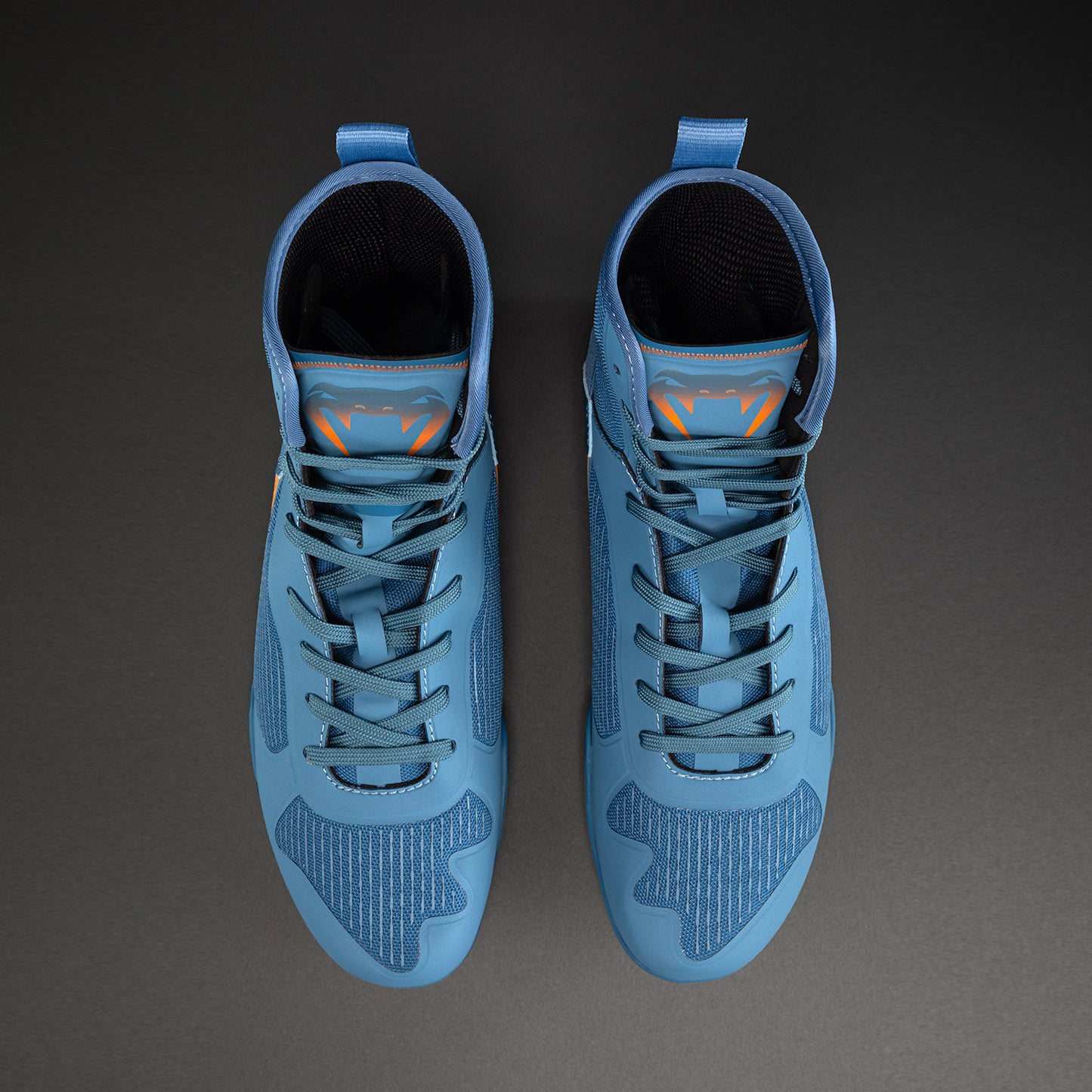 Venum Elite Neo Boxing Shoes - Steel Blue/Orange