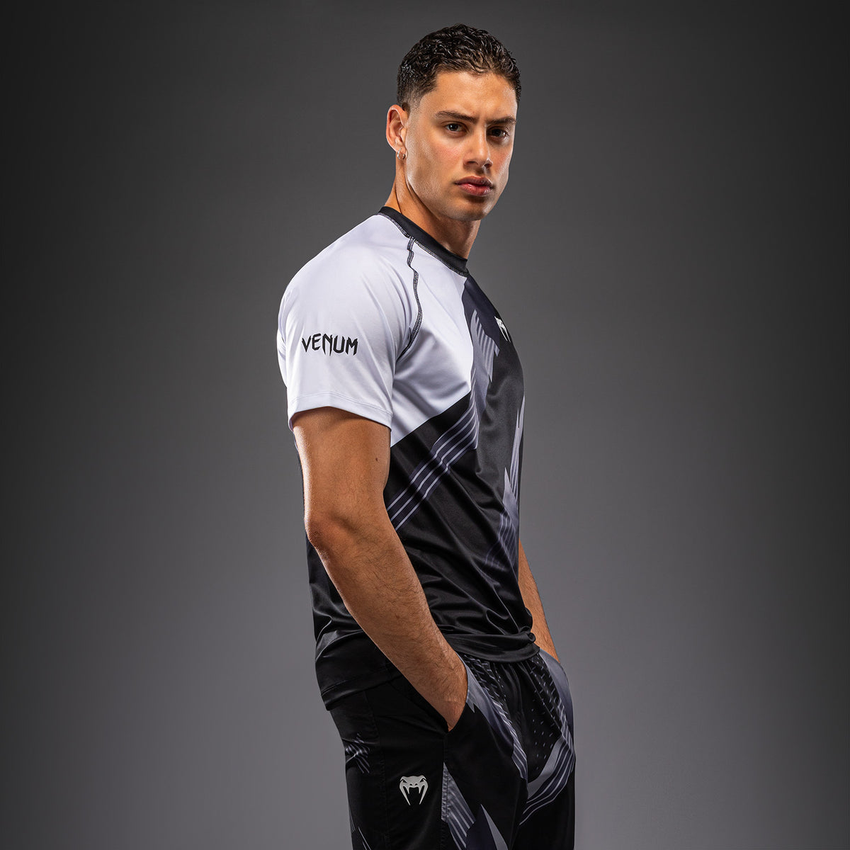 Venum No-Gi 6.0 Dry Tech T-Shirt - Black/White