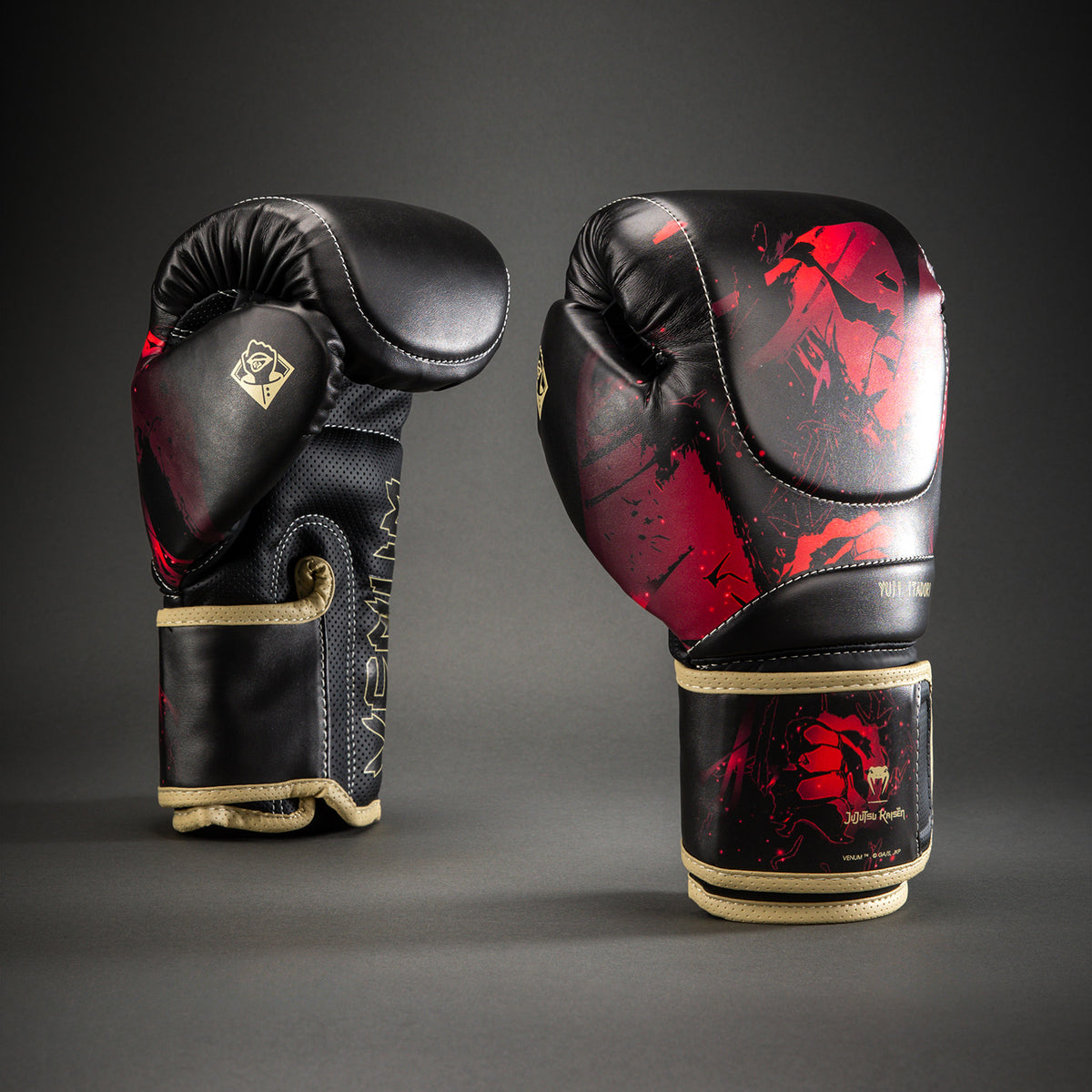 Jujutsu Kaisen x Venum Itadori Boxing Gloves - Black/Red