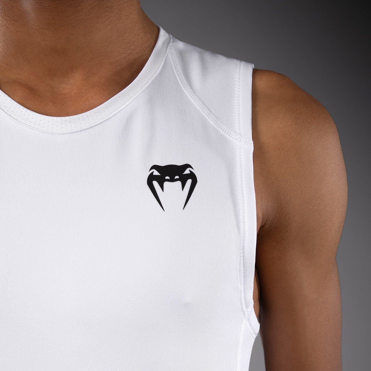 Venum Elite Kids Football Sleeveless Compression Jersey - White