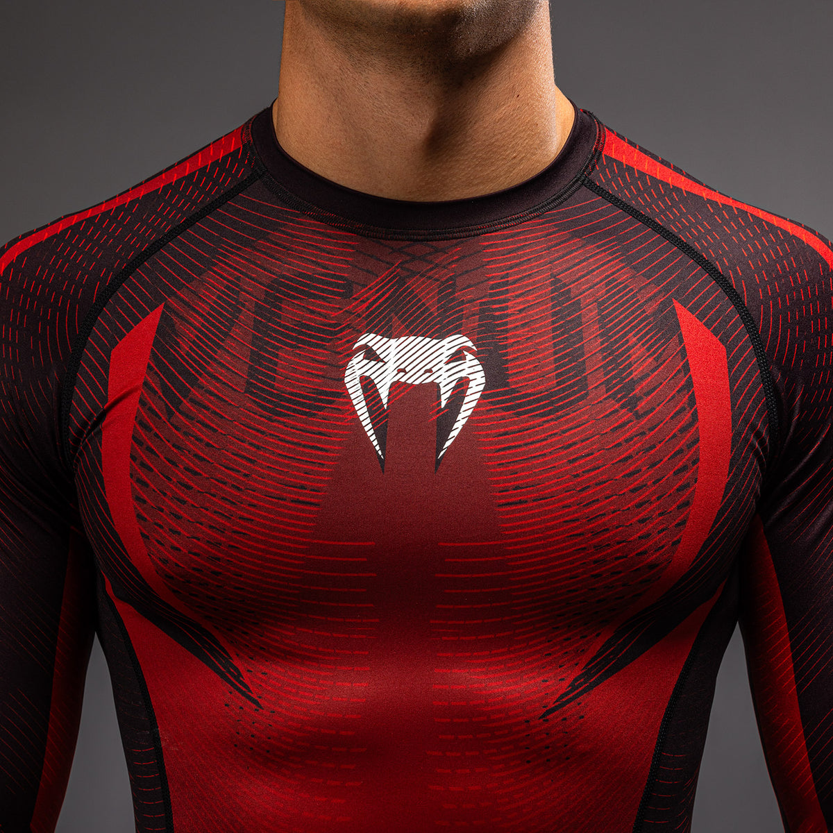 Venum Galactic 3.0 Long Sleeve Rashguard - Red/Silver