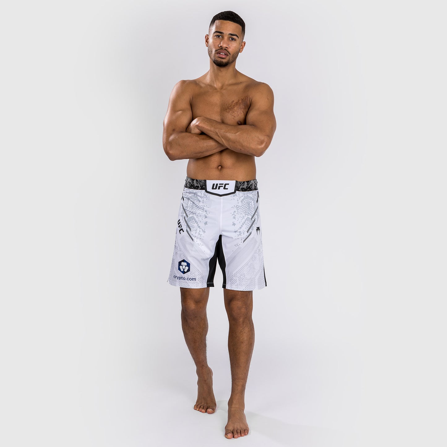 UFC Adrenaline by Venum Personalized Authentic Fight Night Men's Fight Short - Long Fit - White