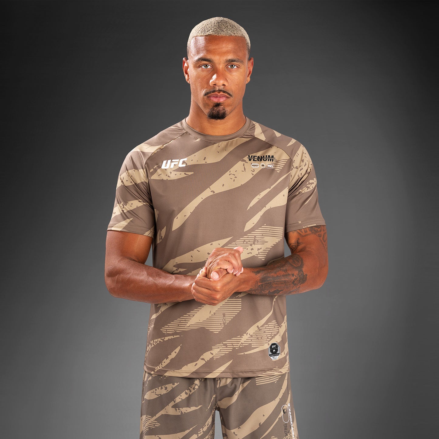 UFC Adrenaline by Venum Men's Fight Week Dry-Tech T-shirt - Desert Camo