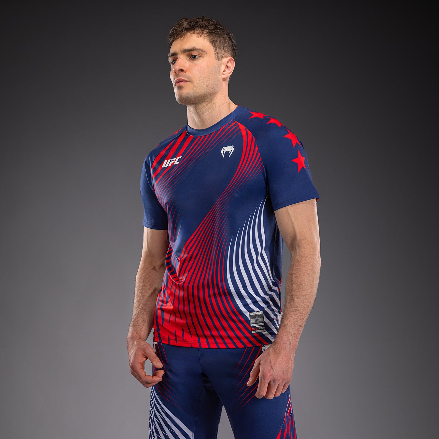 Men's Official UFC Freedom 250 by Venum Blue Personalized Authentic Fight Night Walkout Jersey