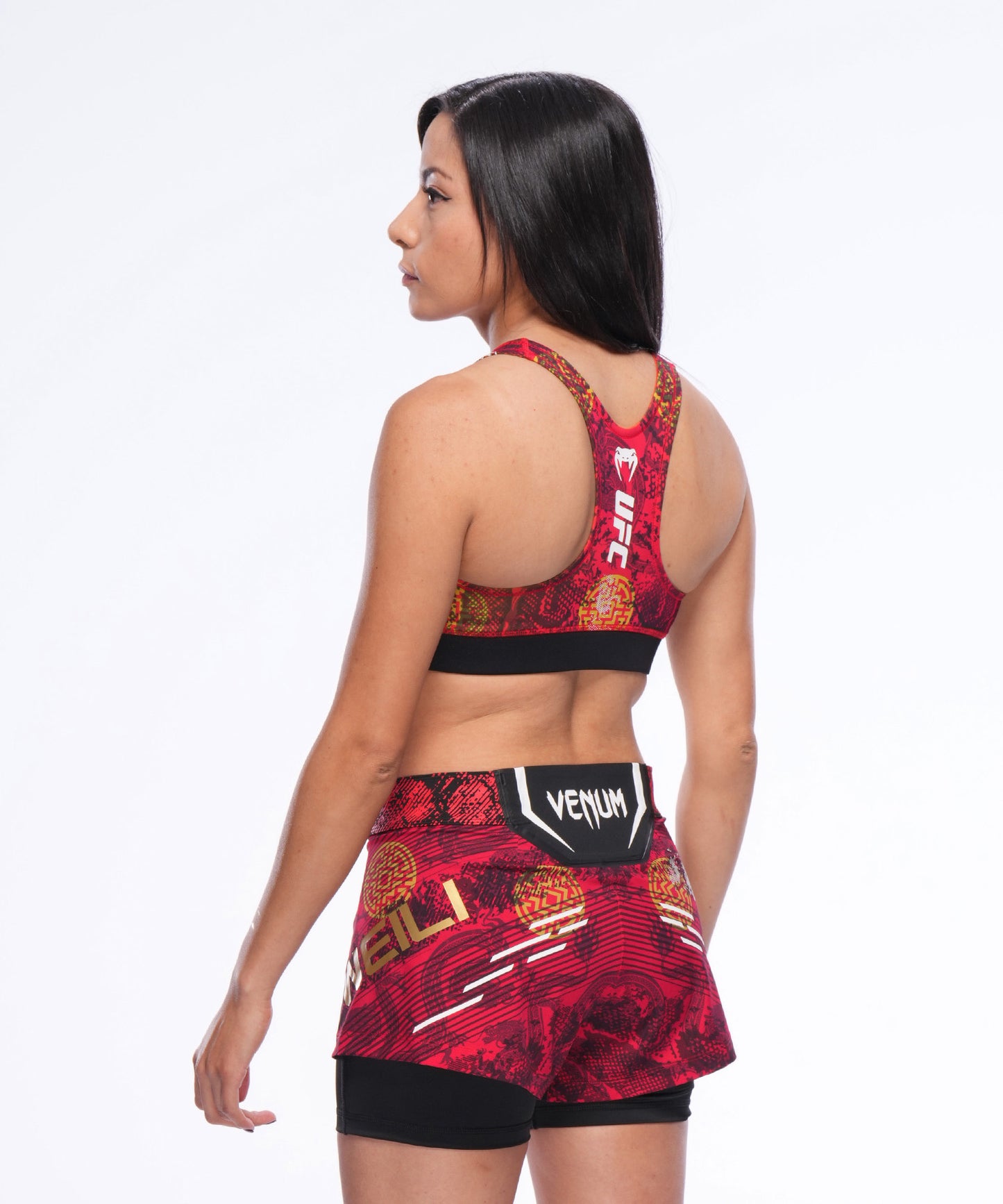 UFC Adrenaline Unrivaled by Venum Weili Zhang Fight Bra Top - Red/Yellow/Black